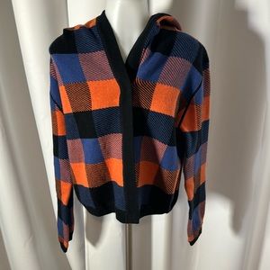 Urban Outfitters Atko mixed wool pocket sweater/ cardigan plaid M